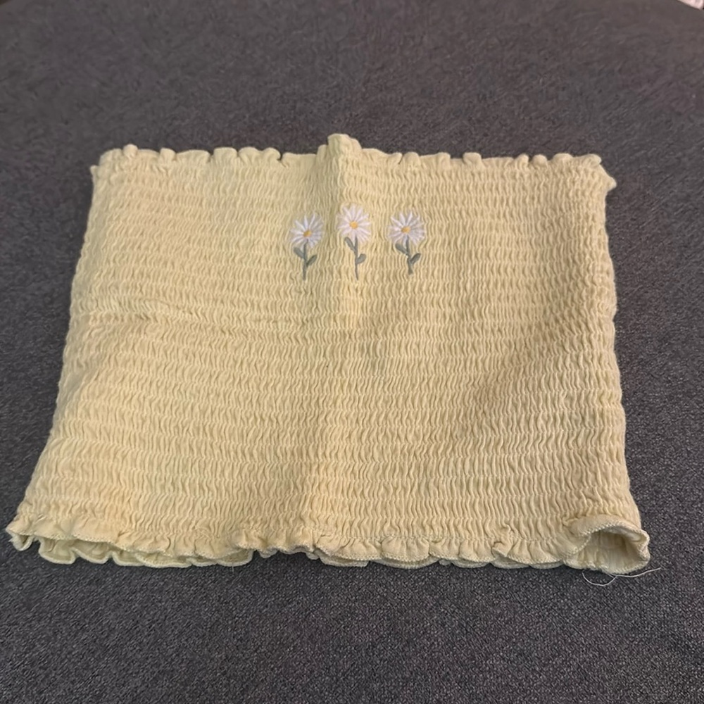 Pacsun Yellow Flower Bandeau Top